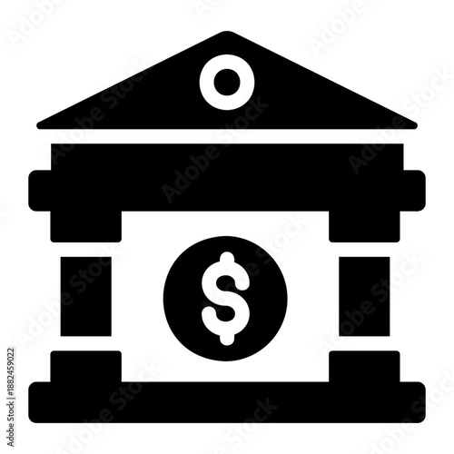 Bank building Solid icon