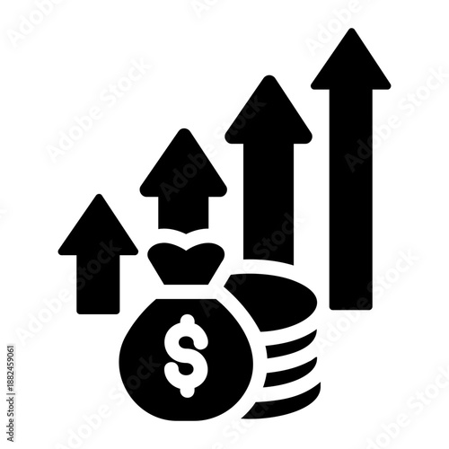 Income growth Solid icon