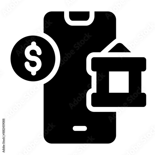 Online banking Solid icon