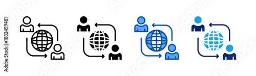 Outsourcing icon set multiple style collection