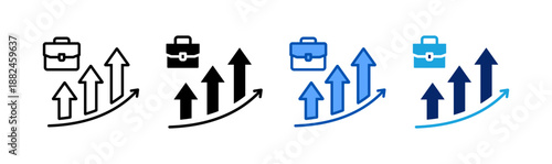 career  icon set multiple style collection