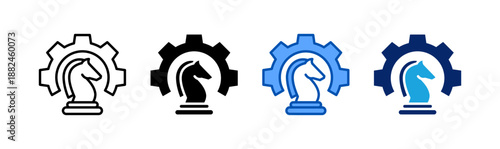 strategy icon set multiple style collection