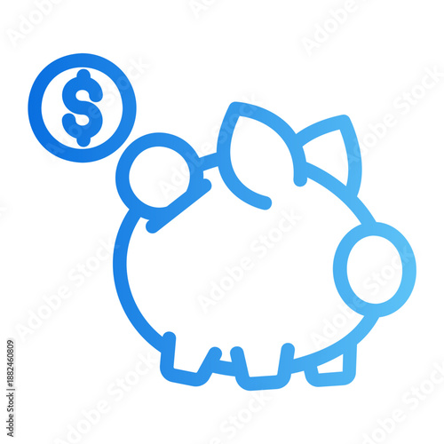 Piggy bank Line Gradient Icon