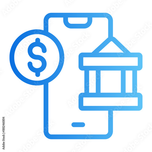 Online banking Line Gradient Icon