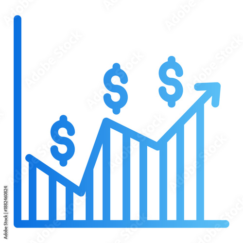 Profit chart Line Gradient Icon