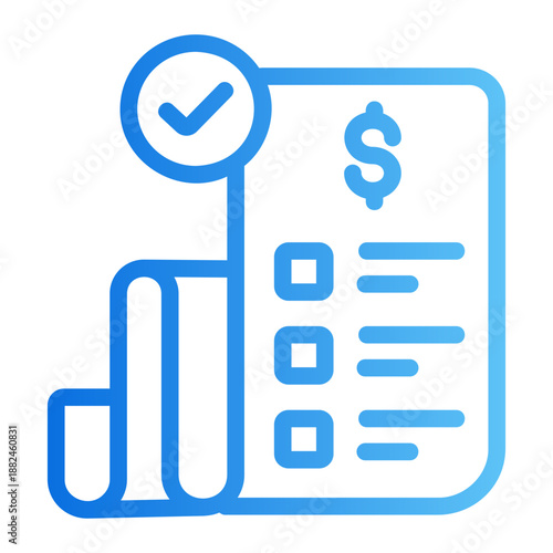 Receipt Line Gradient Icon