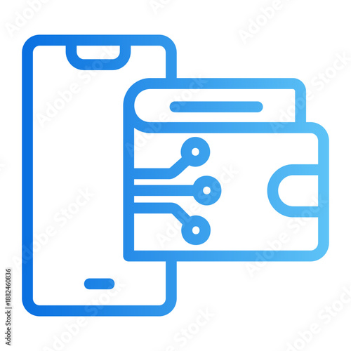 wallet digital Line Gradient Icon