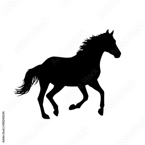 Horse Trotting Walking Silhouette Vector Icon