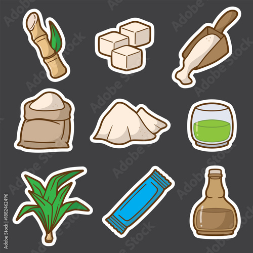 set of sugar good for sticker, badge, element design, print design, etc