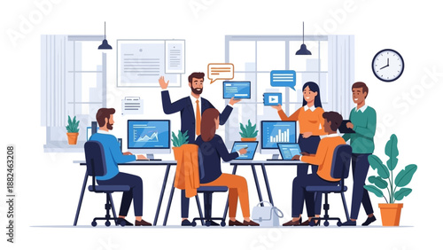 Team Celebrating Success in Modern Office.