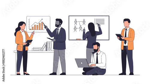 Business Professionals Working Together Collaboratively.