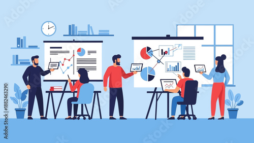 Team Collaboration Meeting Office Workspace Environment.