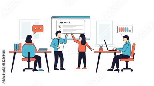 Team Collaboration Office Meeting Workspace Discussion.