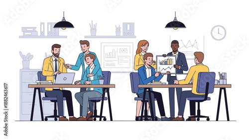 Group of People Working Together in Office.