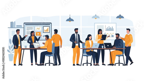 Business Professionals Working Together in Office.