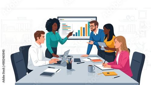 Diverse Business Team Meeting Around Table.