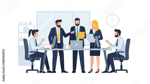 Business Professionals Meeting and Discussing.