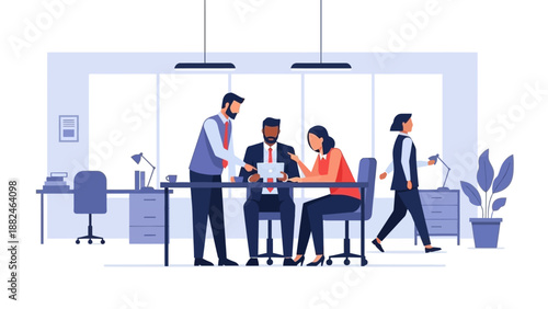 Group of Business Professionals Discussing Project.