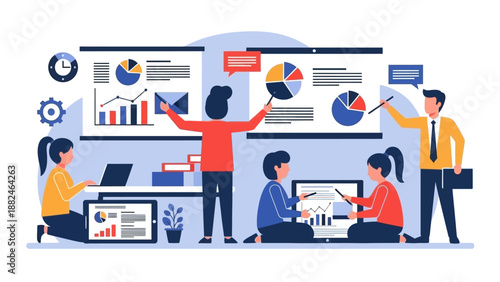 Team Collaborating on Data Analysis Project.