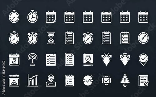 Deadline Time Management and Productivity Icons