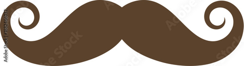 Flat Curly Swirl Mustache Retro Design Style Symbol Icon Sign