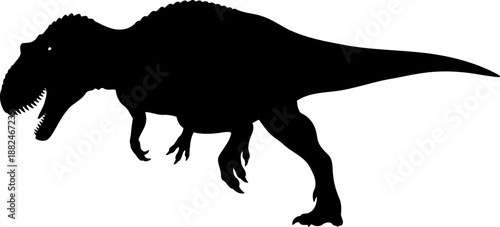 Allosaurus theropod silhouette, a powerful bipedal predator in a stalking stance.