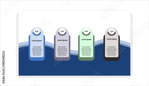 design business template with 4 options, steps. Can be used for workflow layout, diagram, annual report, web design