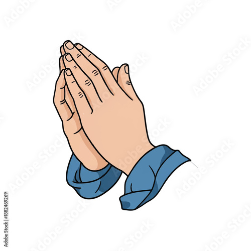 Hands Clasped Together in Prayer Gesture.