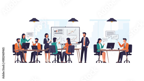 Business Professionals Working Together in Office.