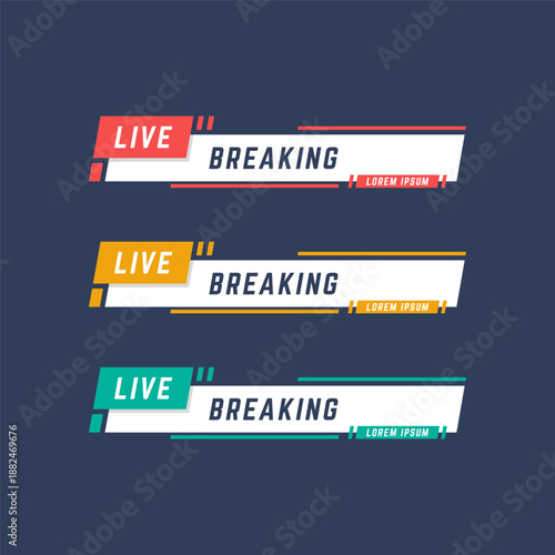 Live Breaking News Lower Third Banner Template for TV Broadcast