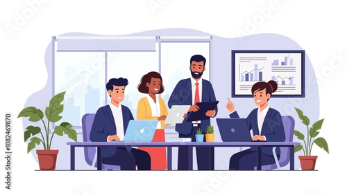 Business Professionals in Meeting Room Setting.