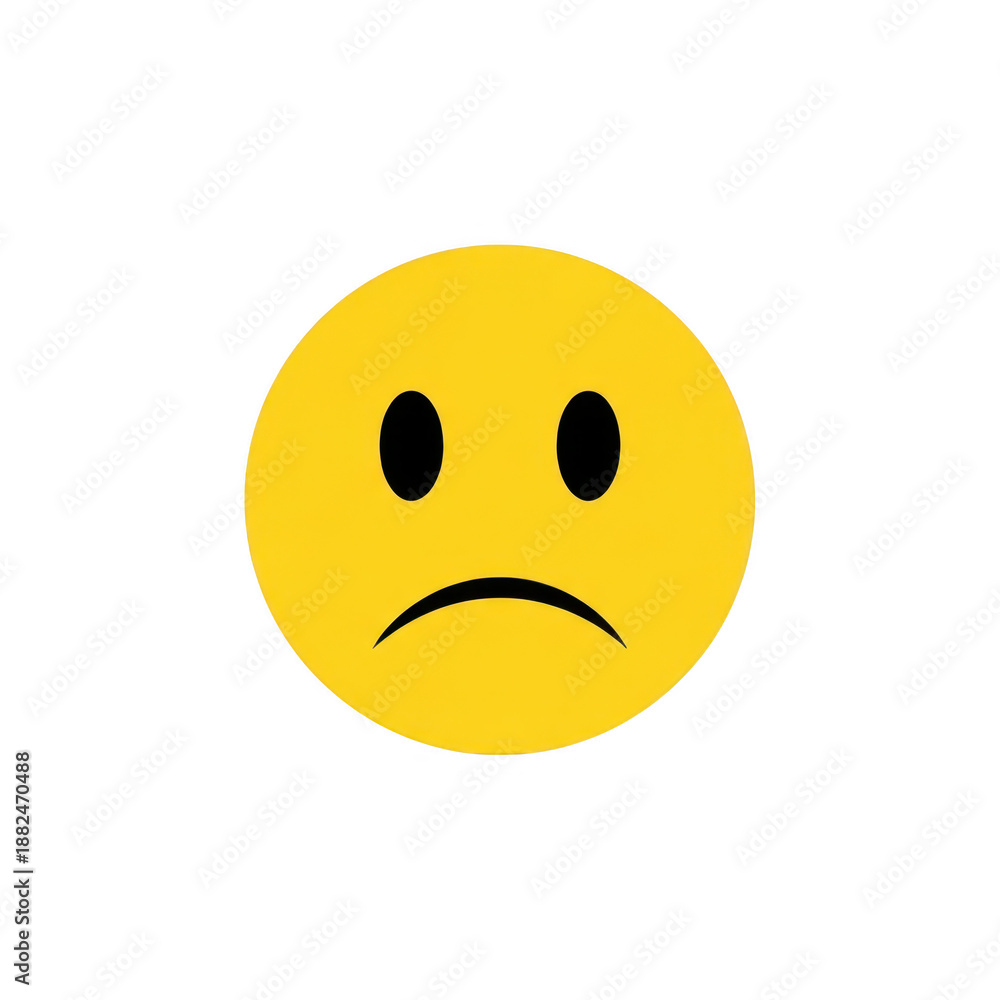 Fototapeta premium Sad face emoji isolated on transparent background