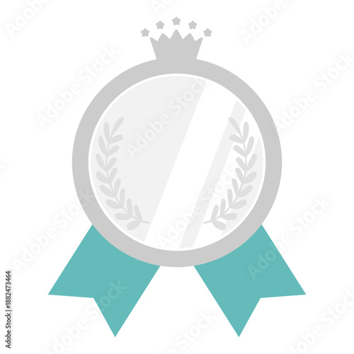 クラウンとリボンのアワードランキングフレーム(銀)