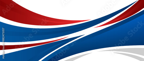 modern abstract background featuring energetic red and blue curved waves with clean white space, perfect for business banners, presentations, and marketing visuals.