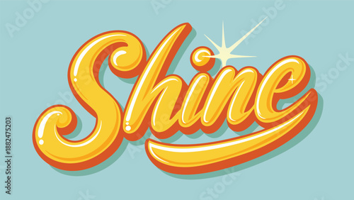 A bright and vibrant vector design featuring the word Shine