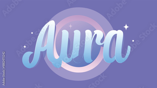 Experience a calm and mystical typography layout with soothing words, evoking a sense of serenity and wonder.