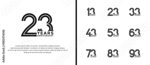 anniversary vector logo set, black color can be use for celebration