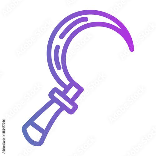 Sickle Line Gradient Icon