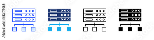 Schema Multiple Style Icon Set Vector 