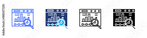 Predictive Analytics Multiple Style Icon Set Vector 