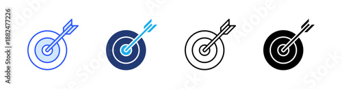 Goal Multiple Style Icon Set Vector 