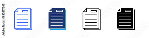 Document Multiple Style Icon Set Vector 