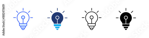 Idea Multiple Style Icon Set Vector 