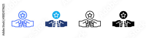 Challenge Multiple Style Icon Set Vector 