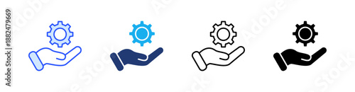 Management Multiple Style Icon Set Vector 