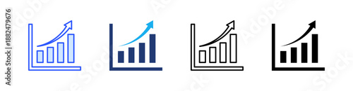 Profit Multiple Style Icon Set Vector 