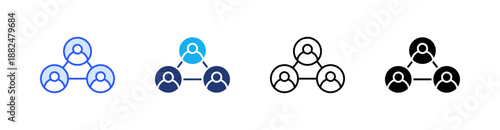 Community Multiple Style Icon Set Vector 