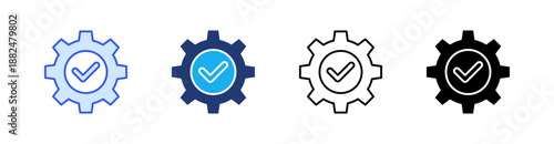 Technical Multiple Style Icon Set Vector 