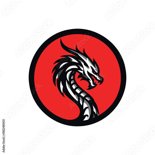 Wallpaper Mural Dragon Emblem Logo Mythical Fire Beast Mascot Torontodigital.ca