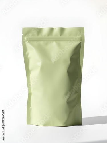 Single Green Stand Up Pouch Mockup for Organic Products